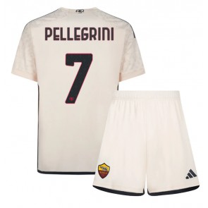 AS Roma Lorenzo Pellegrini #7 Gostujuci Dres za Dječji 2023-24 Kratak Rukavima (+ kratke hlače)